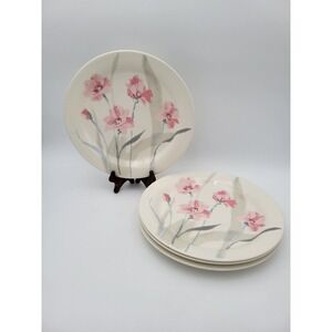 4 Vintage Mikasa Uptrend Something Pink Dinner Plates 10.5" Circa 1970s